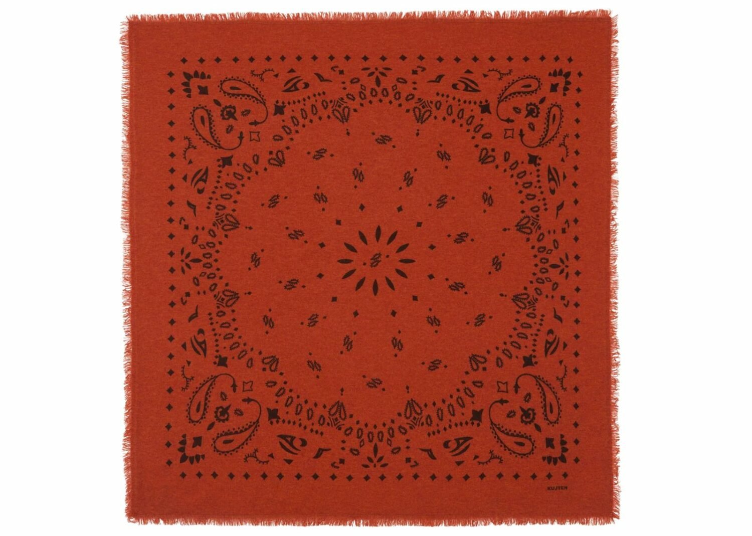 kujten large cashmere bandana hachiko burnt orange