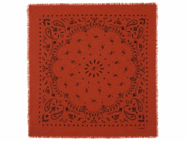 kujten large cashmere bandana hachiko burnt orange