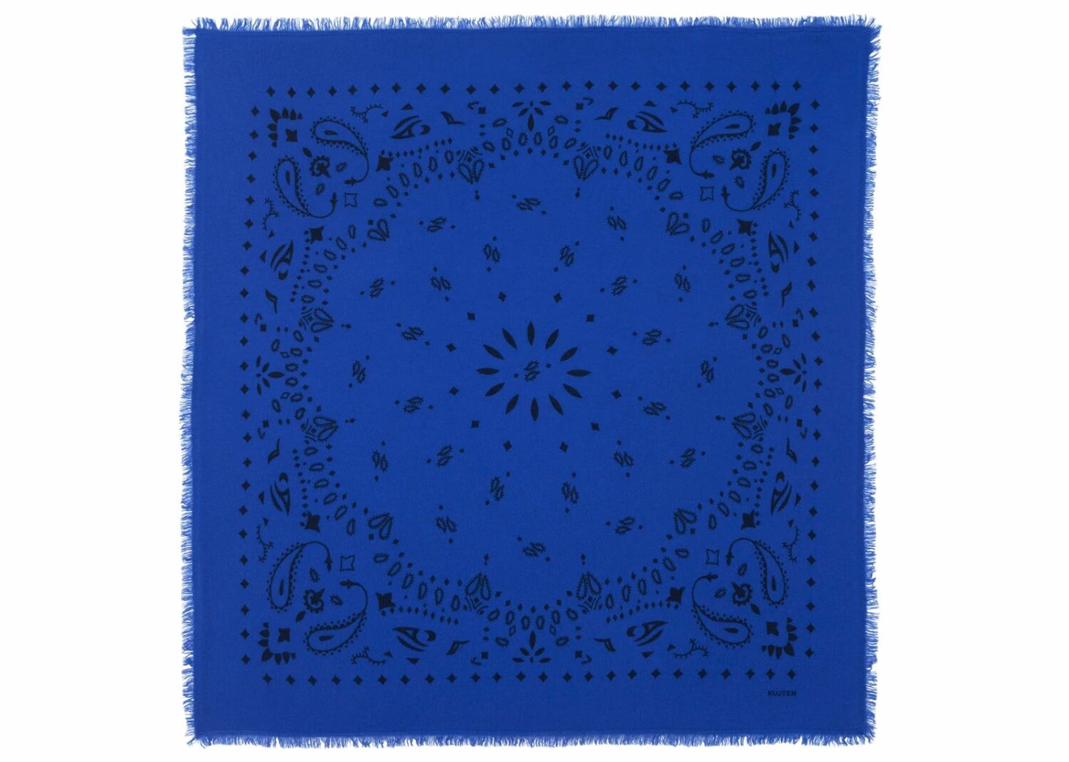 kujten large cashmere bandana hachiko cobalt blue
