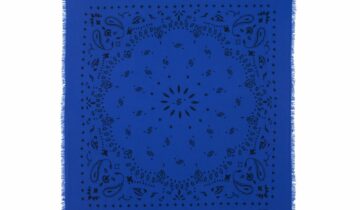 Kujten Large Cashmere Bandana Hachiko Cobalt Blue