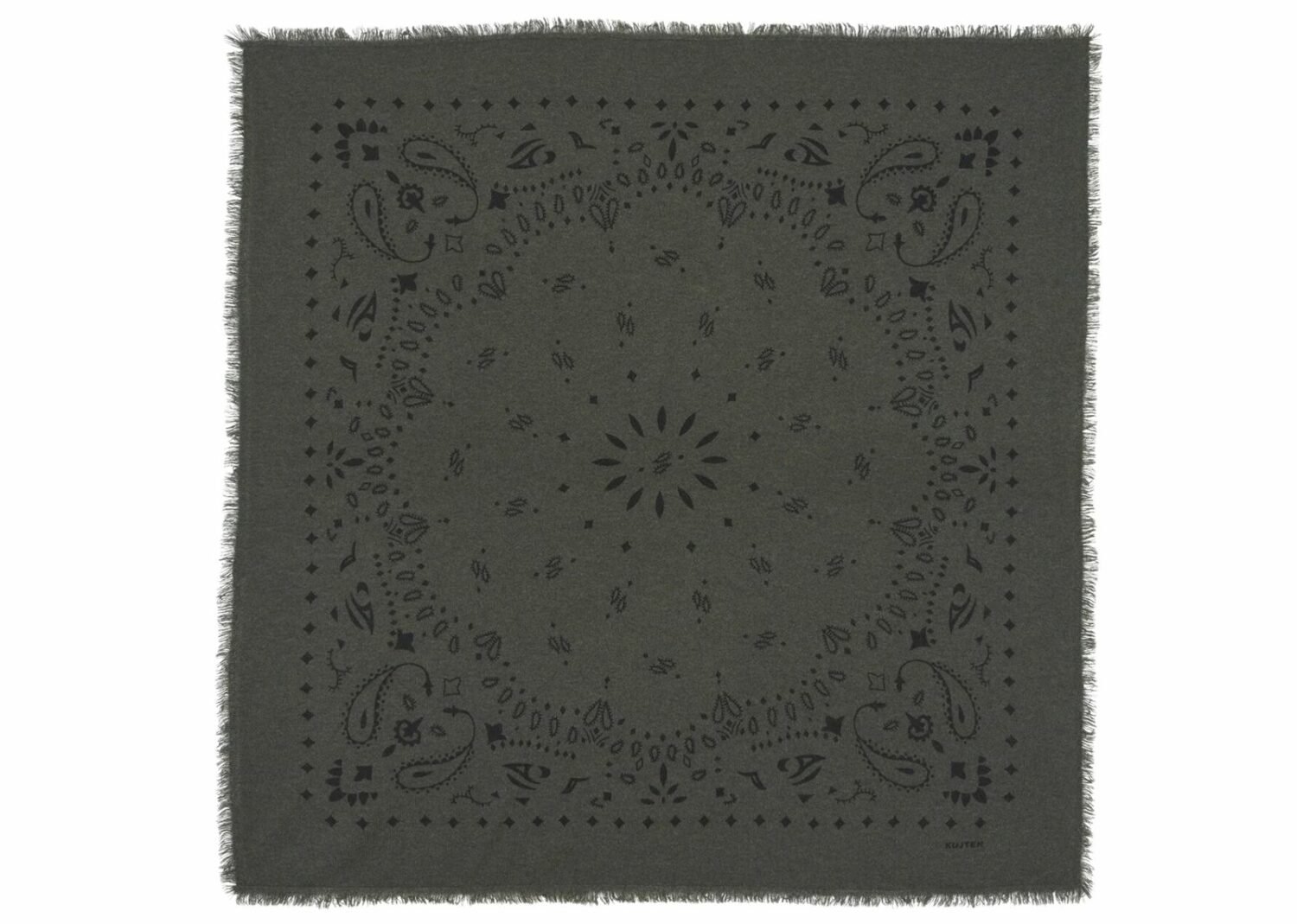 kujten large cashmere bandana hachiko dark khaki