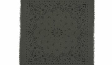 Kujten Large Cashmere Bandana Hachiko Dark Khaki