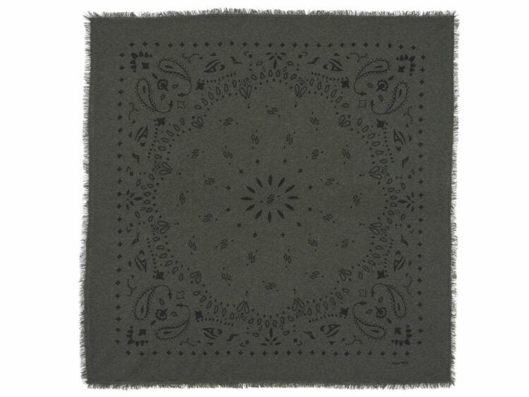 kujten large cashmere bandana hachiko dark khaki