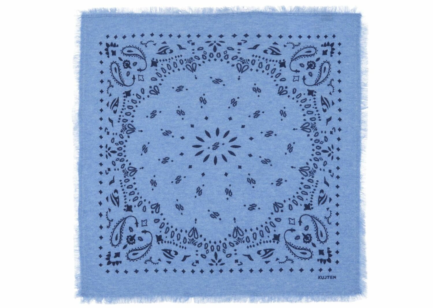 kujten large cashmere bandana hachiko denim blue