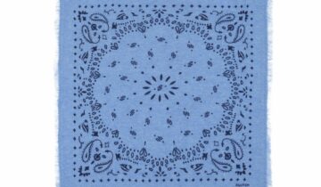 Kujten Large Cashmere Bandana Hachiko Denim Blue