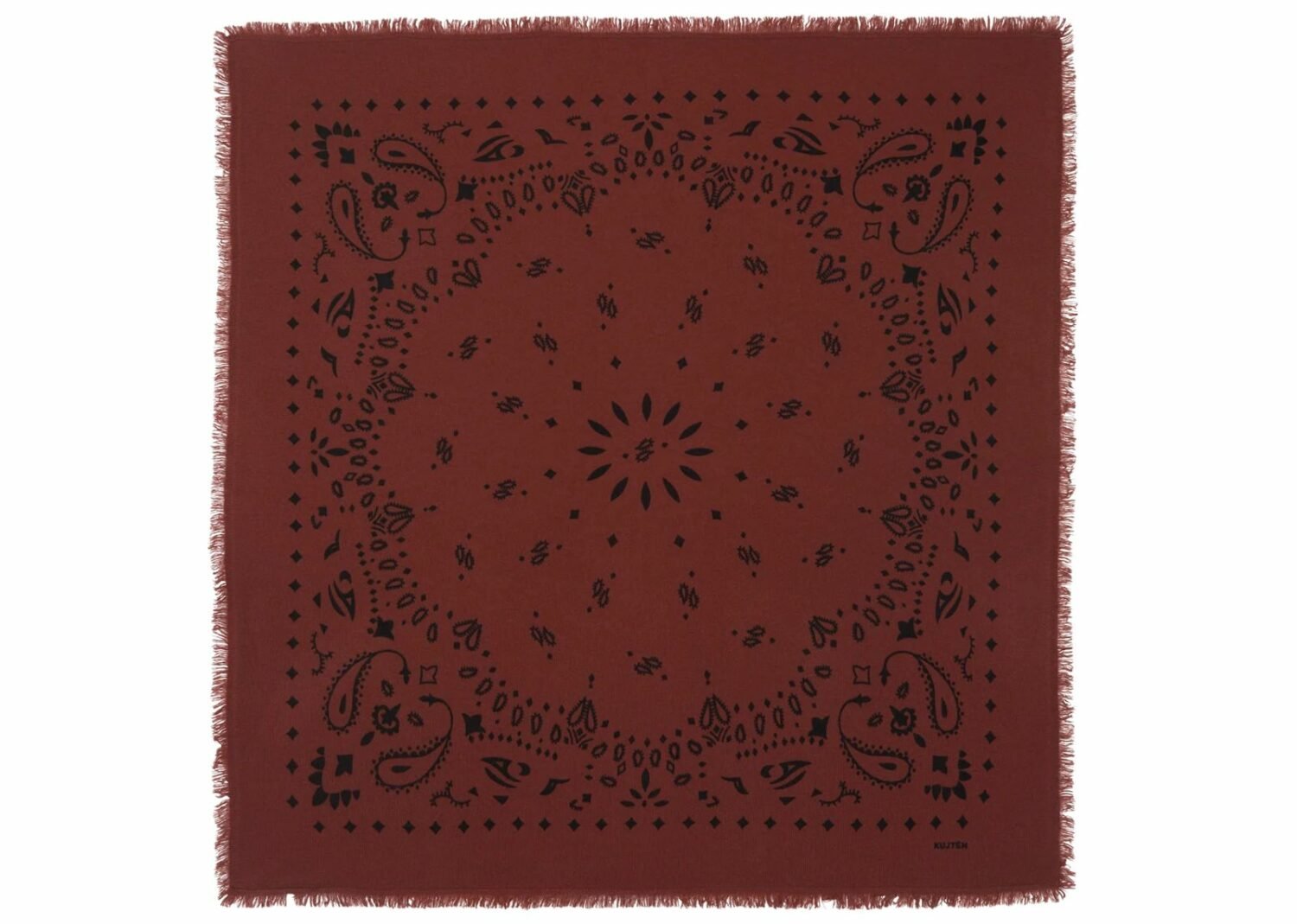 kujten large cashmere bandana hachiko earth burgundy