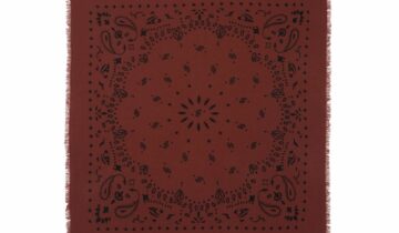 Kujten Large Cashmere Bandana Hachiko Earth Burgundy