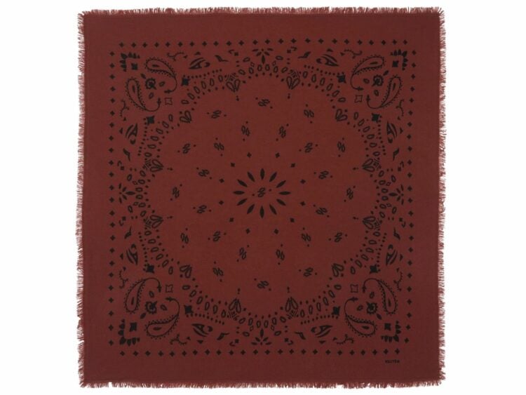 kujten large cashmere bandana hachiko earth burgundy