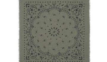 Kujten Large Cashmere Bandana Hachiko Marl Khaki