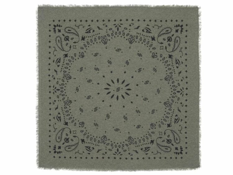 kujten large cashmere bandana hachiko marl khaki