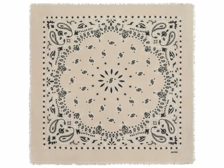 kujten large cashmere bandana hachiko organic white