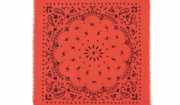 Kujten Large Cashmere Bandana Hachiko Pop Coral