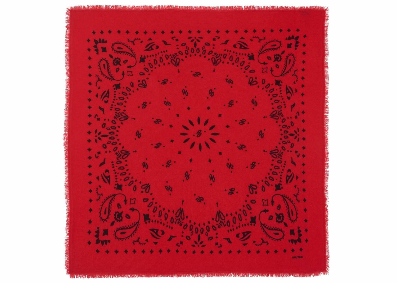 kujten large cashmere bandana hachiko red flag