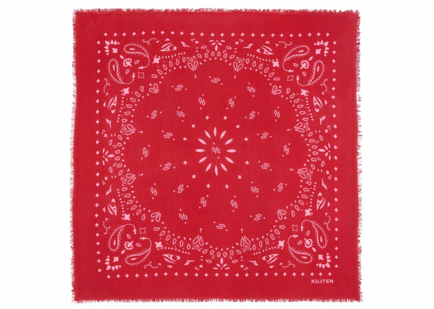 kujten large cashmere bandana hachiko red flag : candy pink