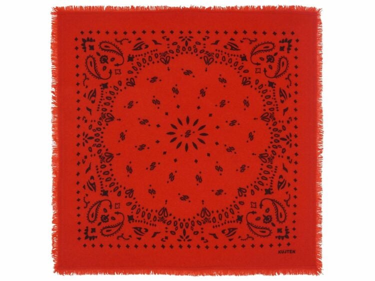 kujten large cashmere bandana hachiko red orange