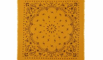 Kujten Large Cashmere Bandana Hachiko Saffron Yellow