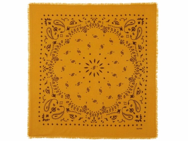 kujten large cashmere bandana hachiko saffron yellow