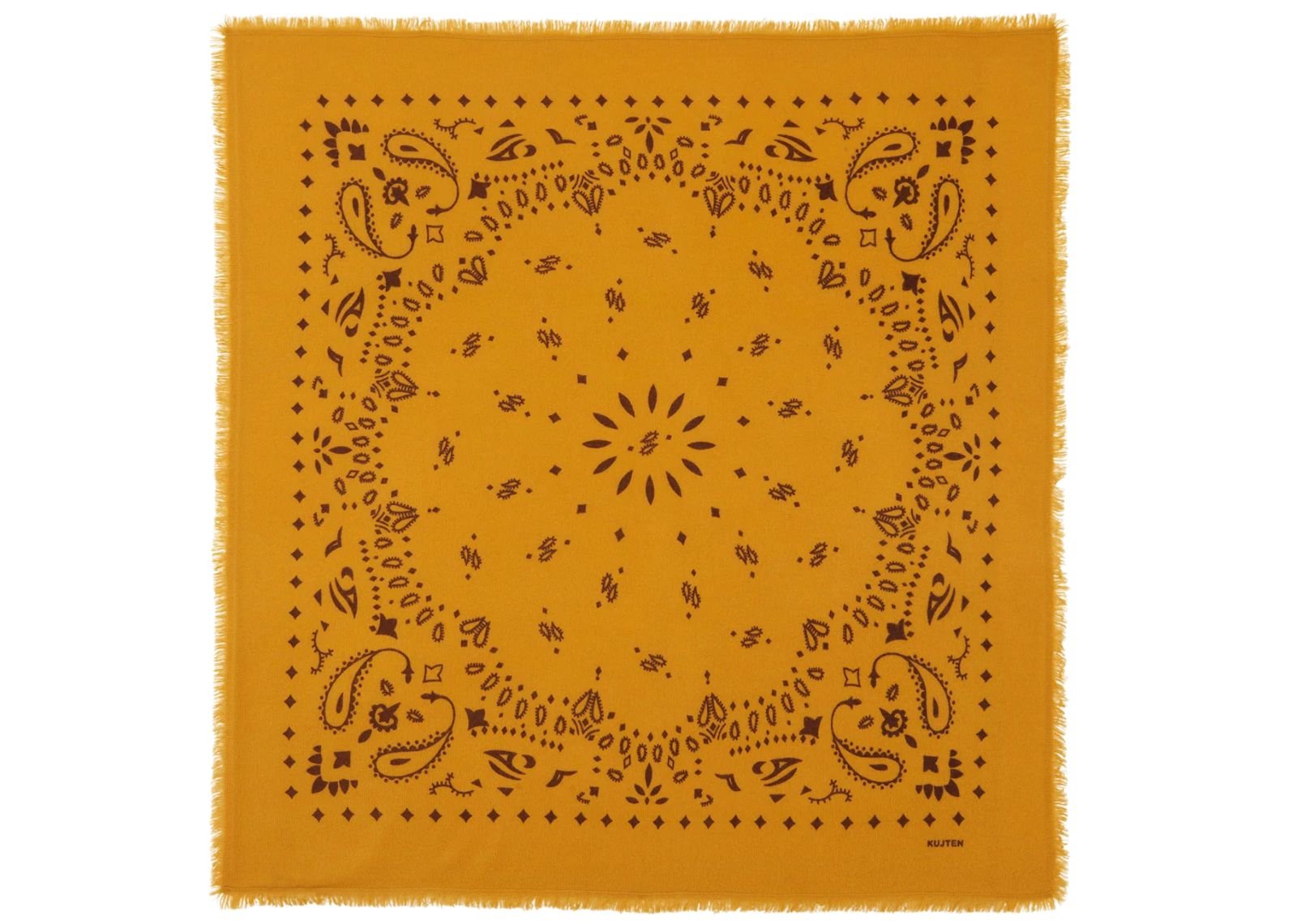 kujten large cashmere bandana hachiko saffron yellow