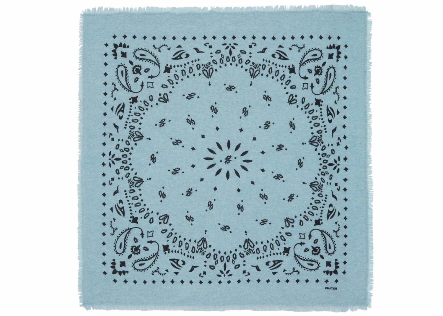 kujten large cashmere bandana hachiko sky breeze blue