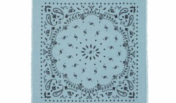 Kujten Large Cashmere Bandana Hachiko Sky Breeze Blue