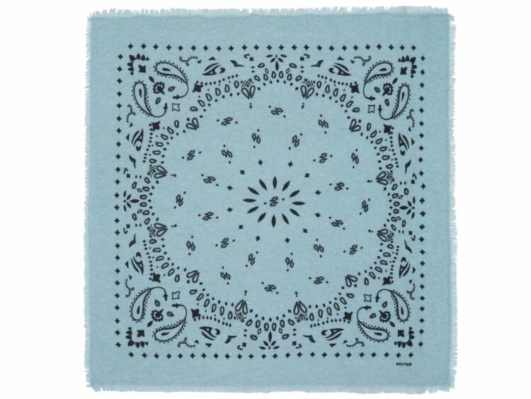 kujten large cashmere bandana hachiko sky breeze blue