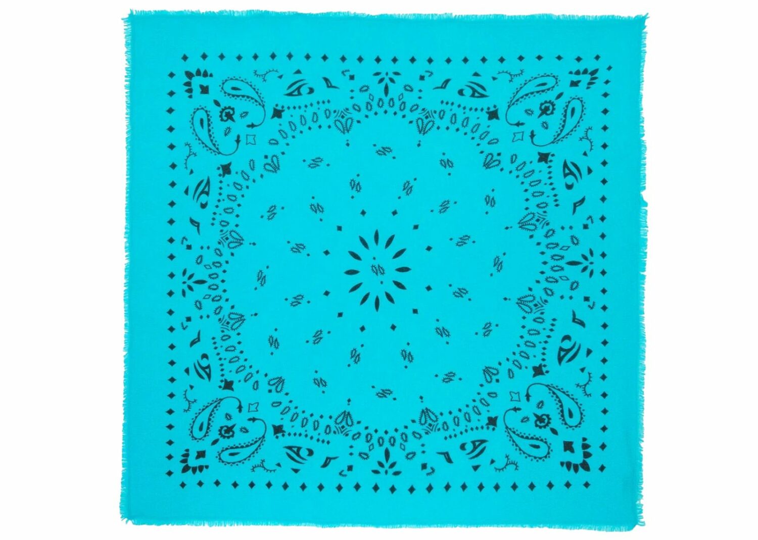 kujten large cashmere bandana hachiko turquoise blue