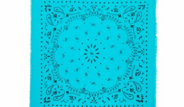 Kujten Large Cashmere Bandana Hachiko Turquoise Blue