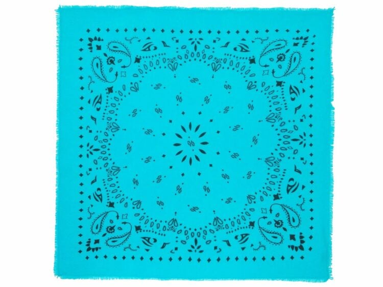 kujten large cashmere bandana hachiko turquoise blue
