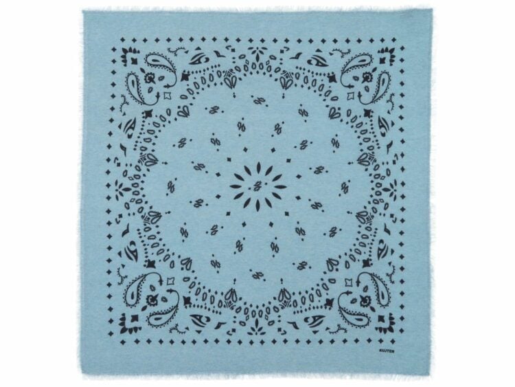 kujten large cashmere bandana hachiko vintage blue