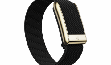 Whoop MG Obsidian with Gold SuperKnit Luxe Band – 12 Month Life Membership