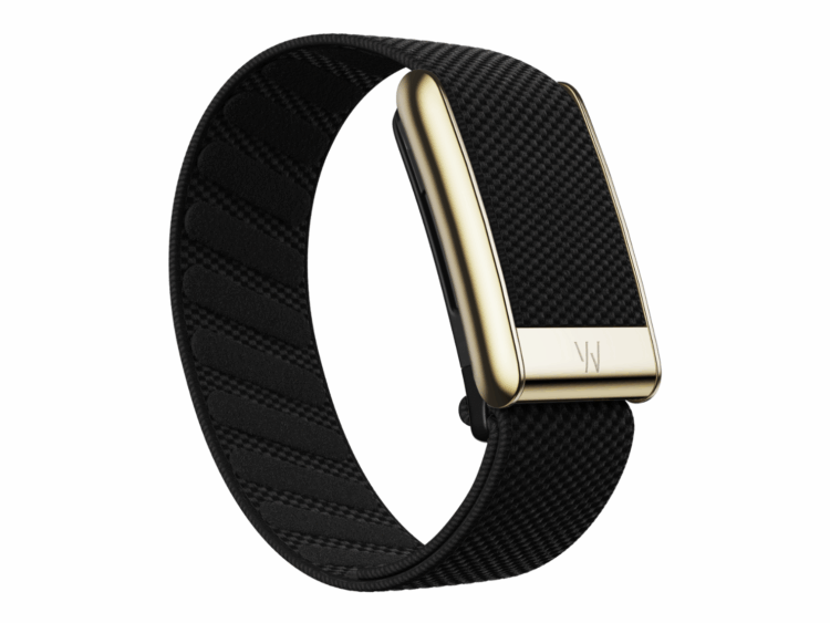 whoop mg obsidian with gold superknit luxe band 12 month life membership