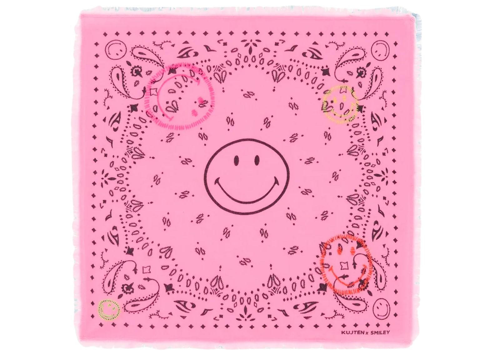 kujten bandana hachi smiley brode bubblegum pink