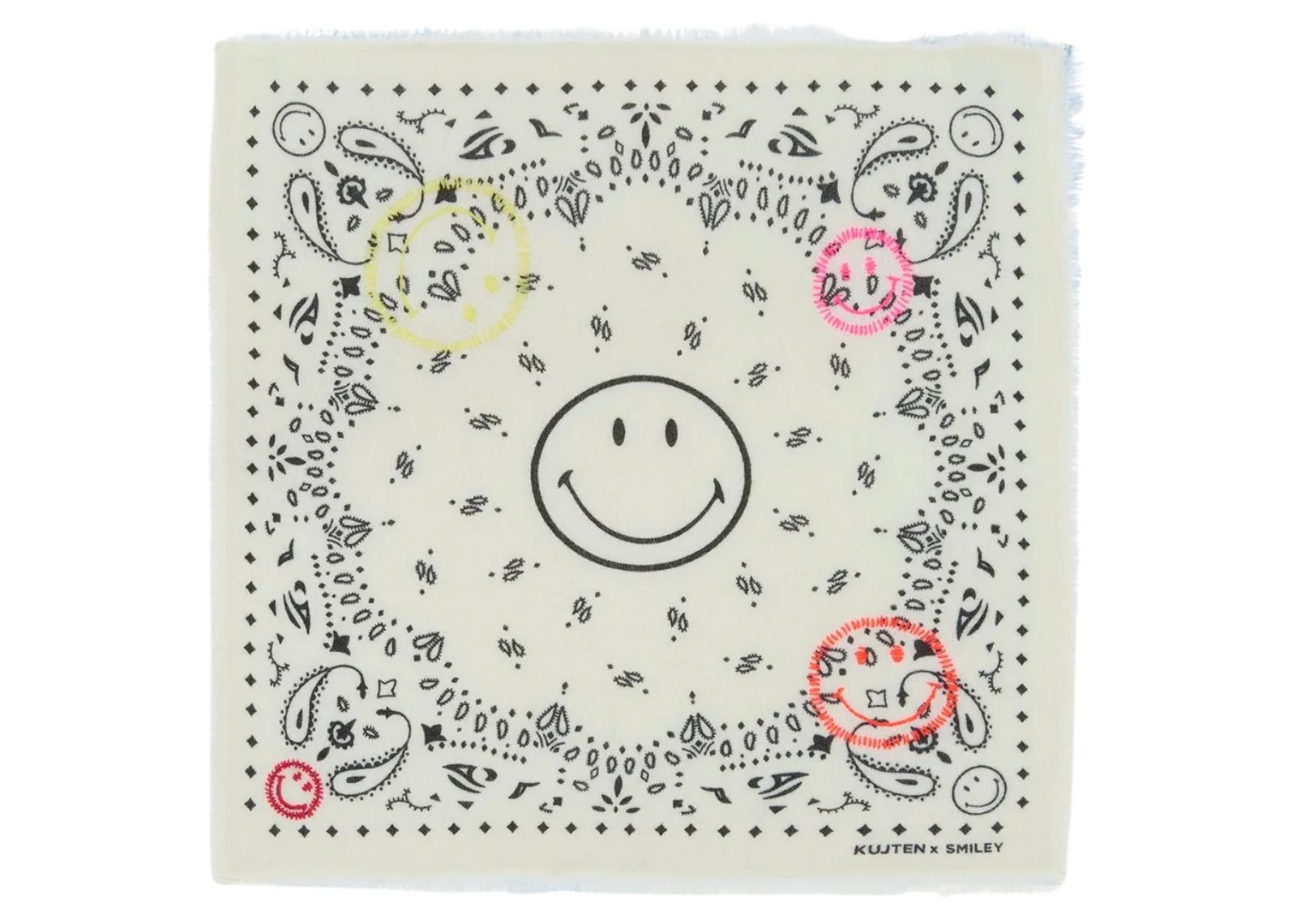 kujten bandana hachi smiley brode white