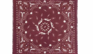Kujten Large Bandana Hachiko Feather Bico Burgundy