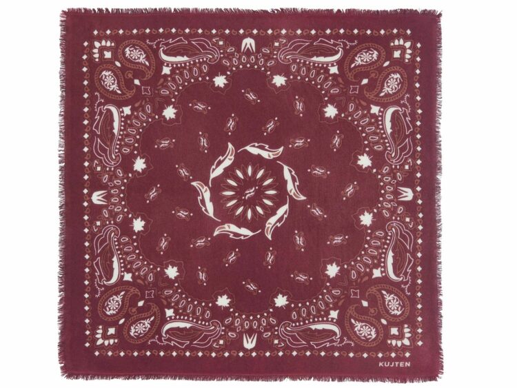 kujten large bandana hachiko feather bico burgundy
