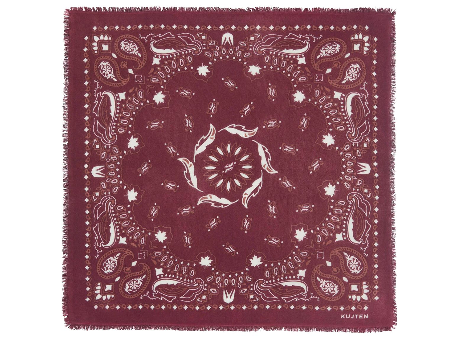 kujten large bandana hachiko feather bico burgundy