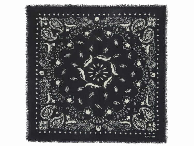 kujten large bandana hachiko feather black white