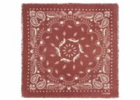 Kujten Large Bandana Hachiko Feather Earth Burgundy