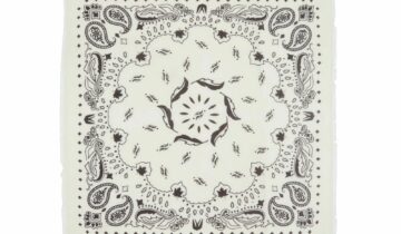 Kujten Large Bandana Hachiko Feather White Brown