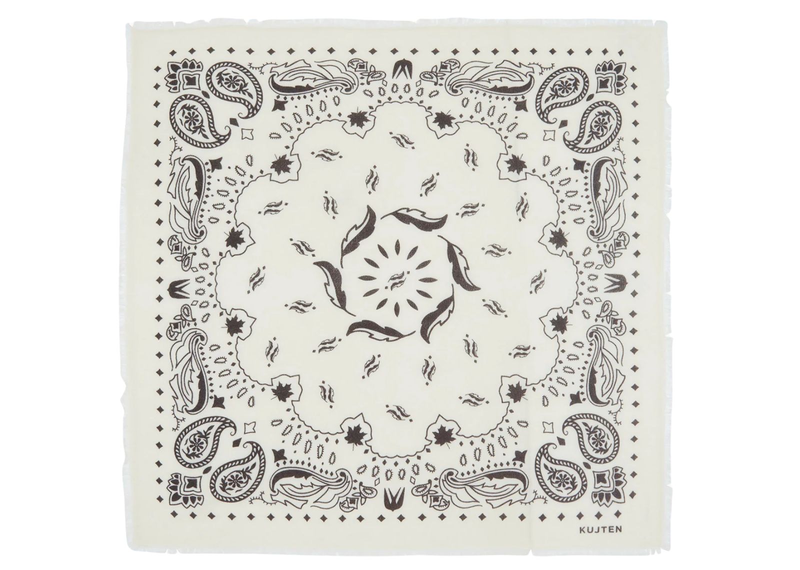 kujten large bandana hachiko feather white brown