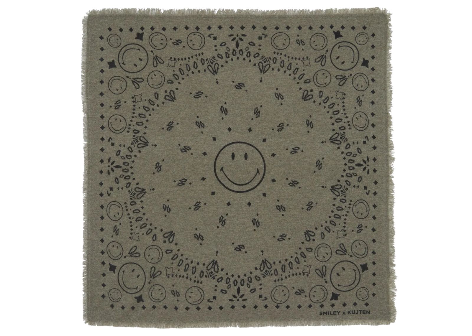 kujten large bandana hachiko smiley marl khaki