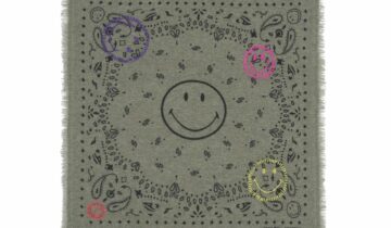 Kujten Small Bandana Hachi Smiley Brode Marl Khaki