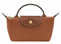 longchamp le pliage original pouch with handle cognac