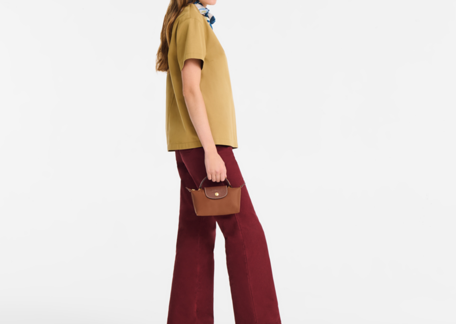 longchamp le pliage original pouch with handle cognac2