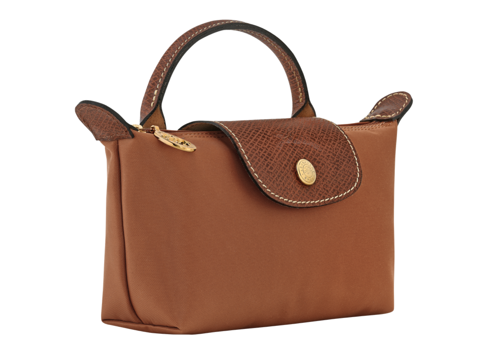 longchamp le pliage original pouch with handle cognac3