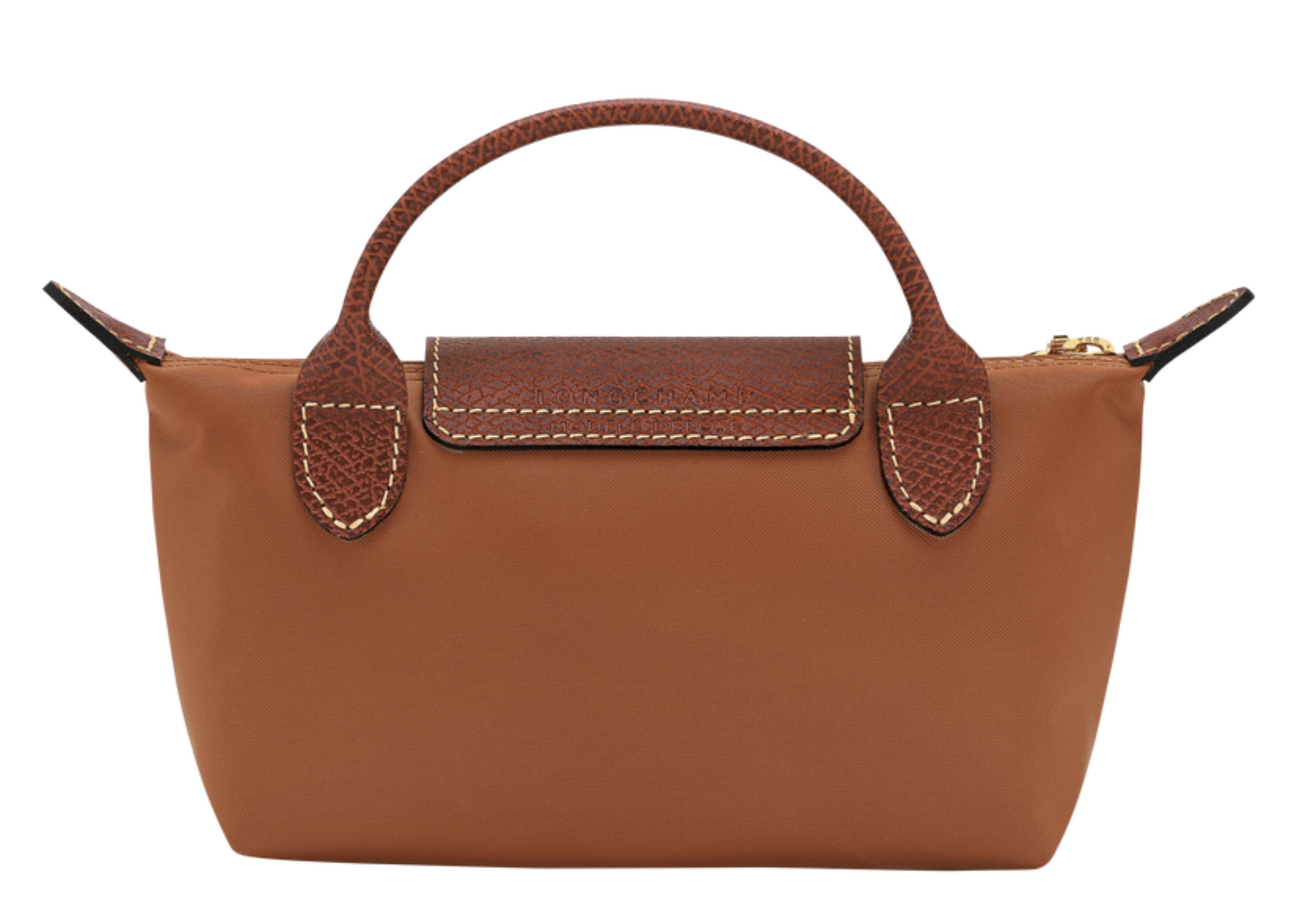 longchamp le pliage original pouch with handle cognac4