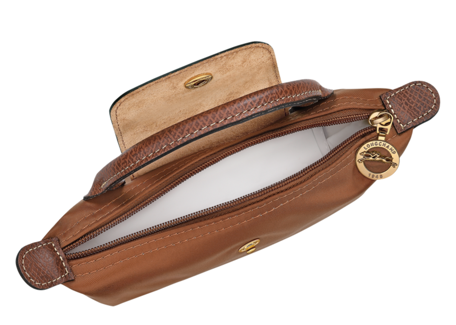 longchamp le pliage original pouch with handle cognac5