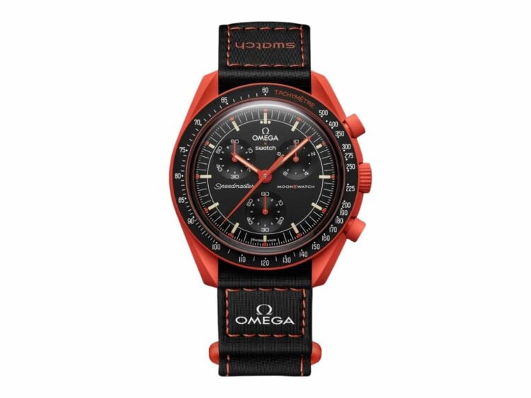 swatch x omega bioceramic moonswatch mission on earth lava 1