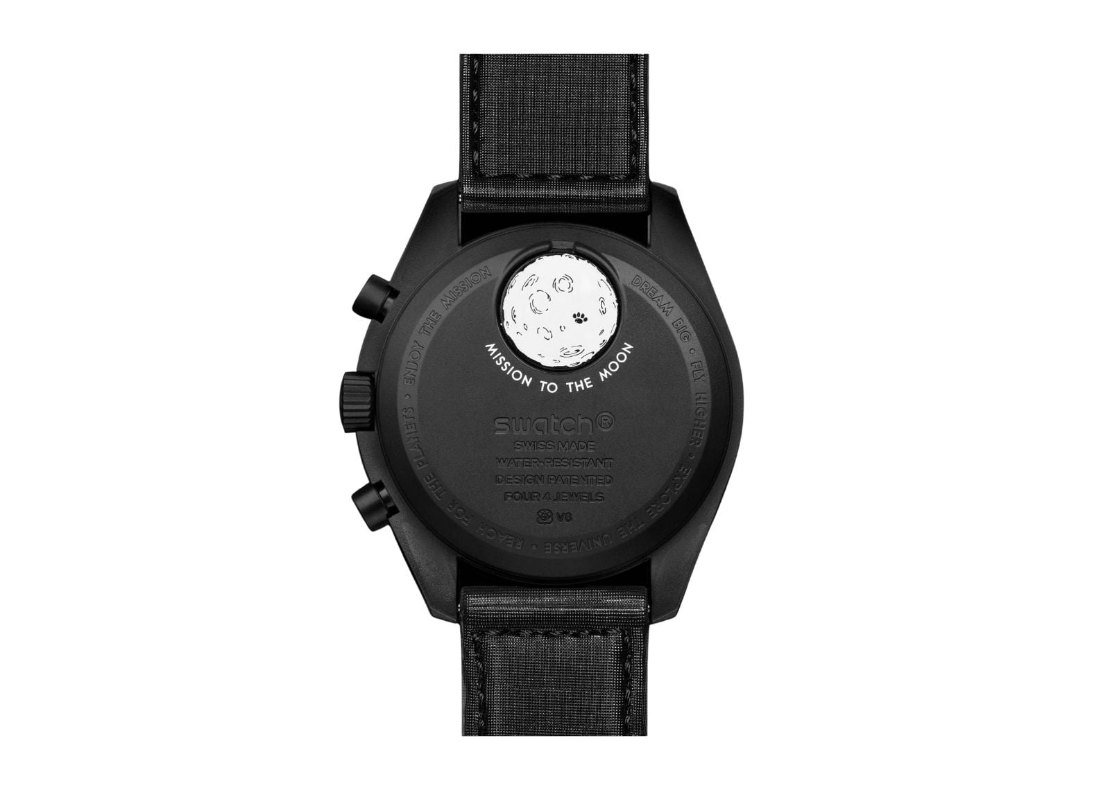 swatch x omega bioceramic moonswatch mission to moonphase new moon 2