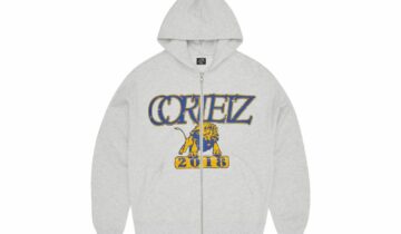 Corteiz Lion Boxy Zip Hoodie Light Heather